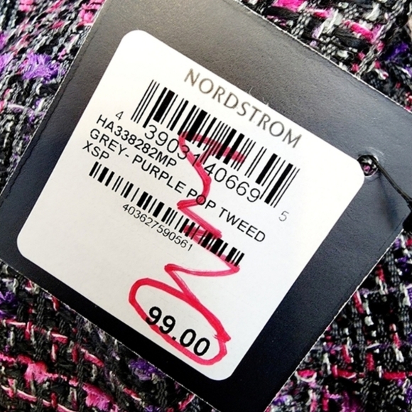 Halogen Tweed Long Sleeve Open Front Blazer Jacket - Picture 7 of 9